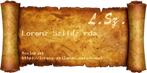Lorenz Szilárda névjegykártya